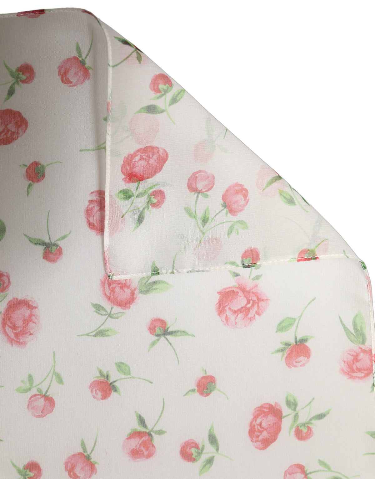 Dolce & Gabbana Lange Stola aus weißem Seidenchiffon mit Blumenmuster
