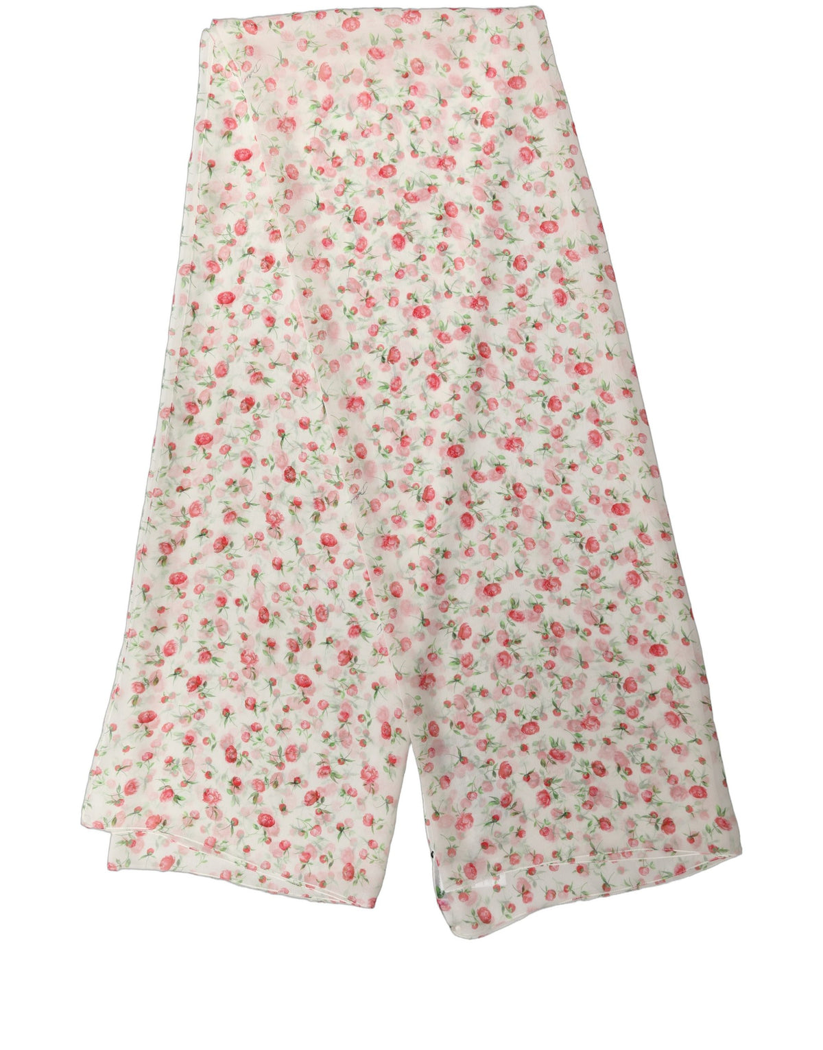 Dolce & Gabbana Lange Stola aus weißem Seidenchiffon mit Blumenmuster