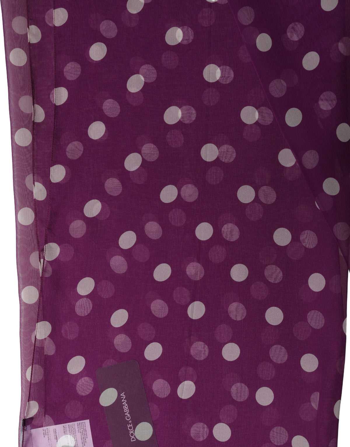 Dolce & Gabbana Violett-weißer Schal mit Polka-Dot-Muster