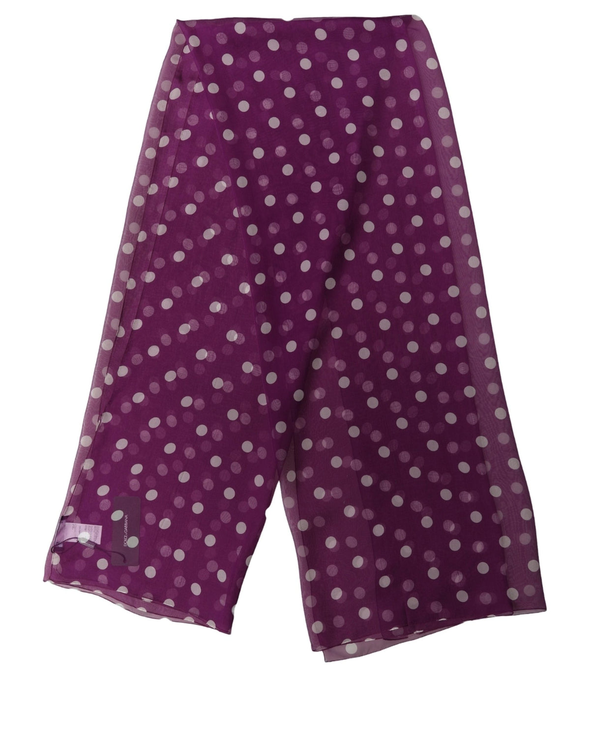 Dolce & Gabbana Violett-weißer Schal mit Polka-Dot-Muster
