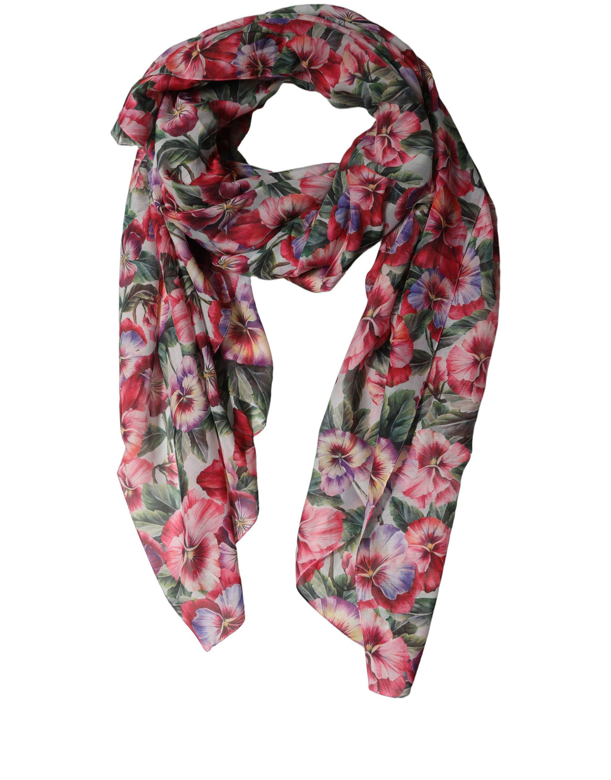 Dolce & Gabbana Stola aus Baumwollspitze in Multicolor mit Blumenmuster