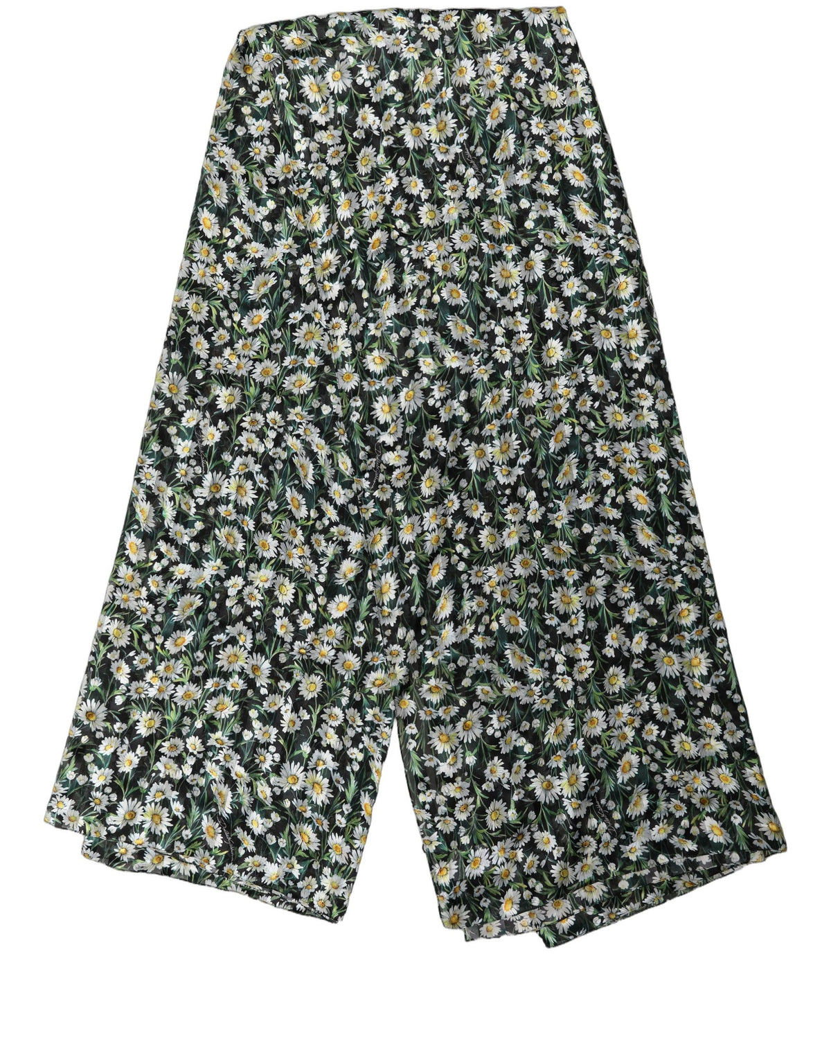 Dolce & Gabbana Schwarzer Seiden-Schal "Daisy Chiffon" Lang