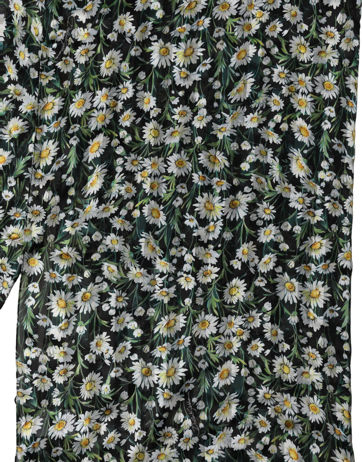 Dolce & Gabbana Schwarzer Seiden-Schal "Daisy Chiffon" Lang