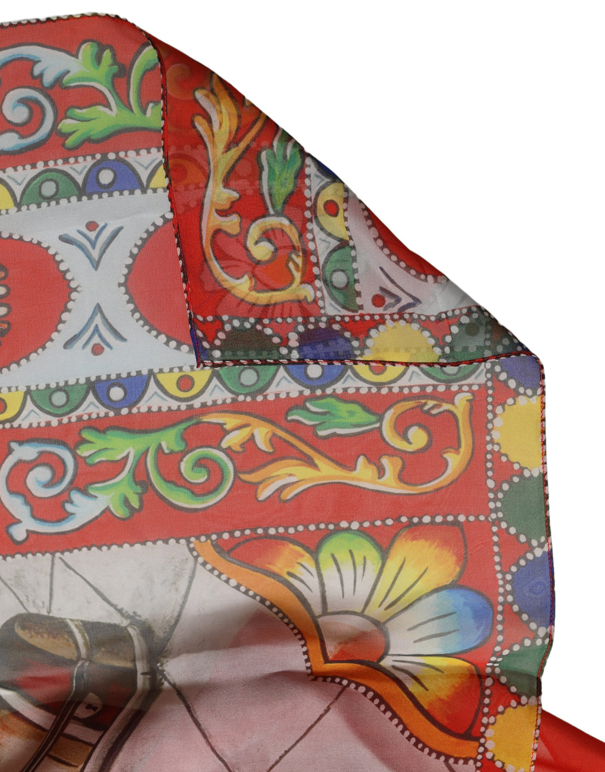 Dolce & Gabbana Seidenschal mit historischem Print in Rot