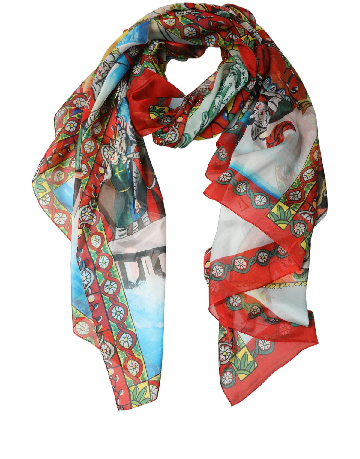 Dolce & Gabbana Multicolor Seidenschal mit Print