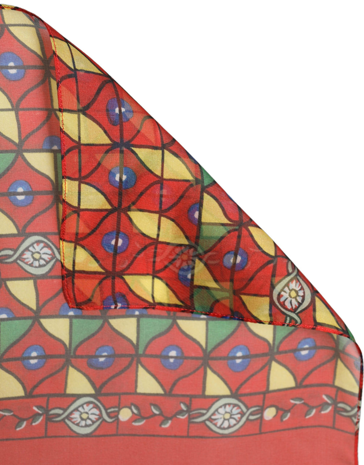 Dolce & Gabbana Roter Seidenschal mit geometrischem Print