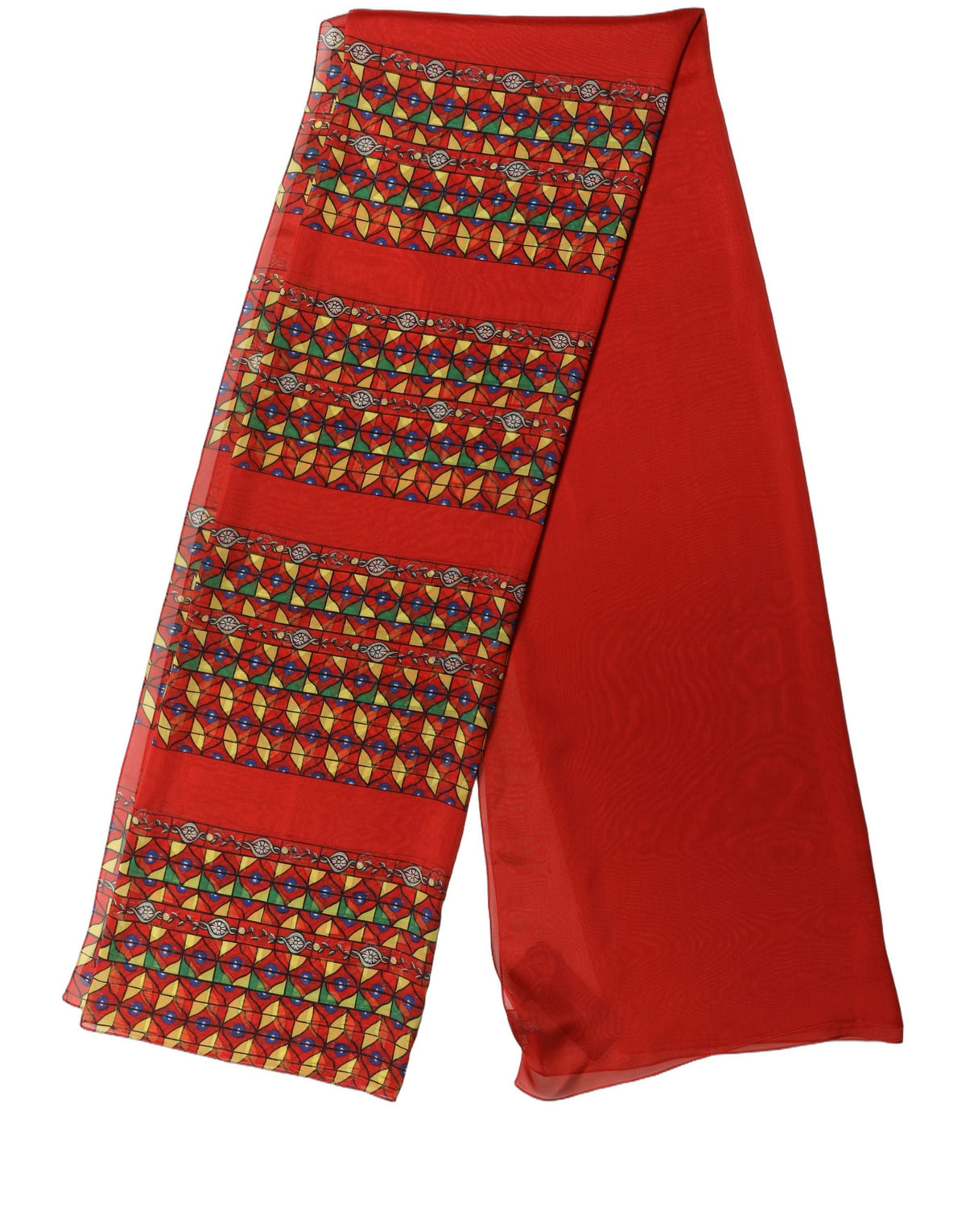 Dolce & Gabbana Roter Seidenschal mit geometrischem Print