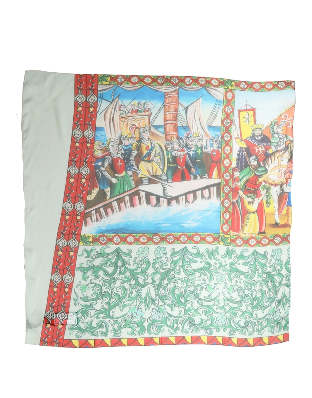 Dolce & Gabbana Multicolor Seiden Foulard im Quadrat mit Print