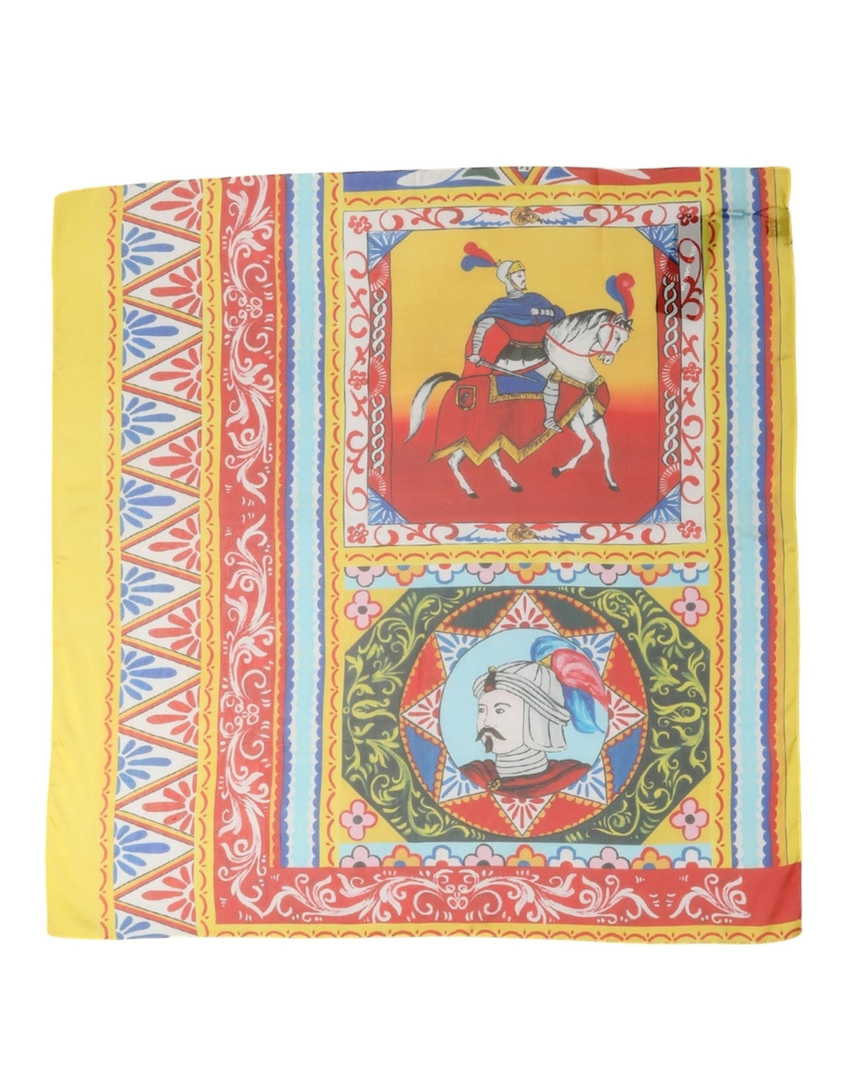 Dolce & Gabbana Multicolor Seiden Foulard im Quadrat mit Print