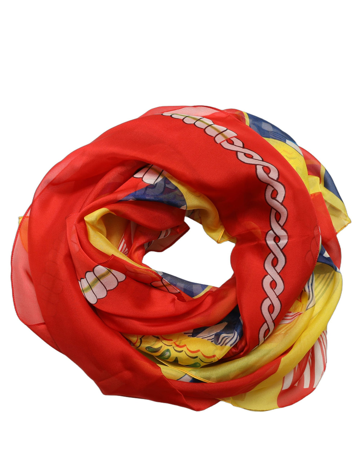 Dolce & Gabbana Multicolor Seiden Foulard im Quadrat mit Print