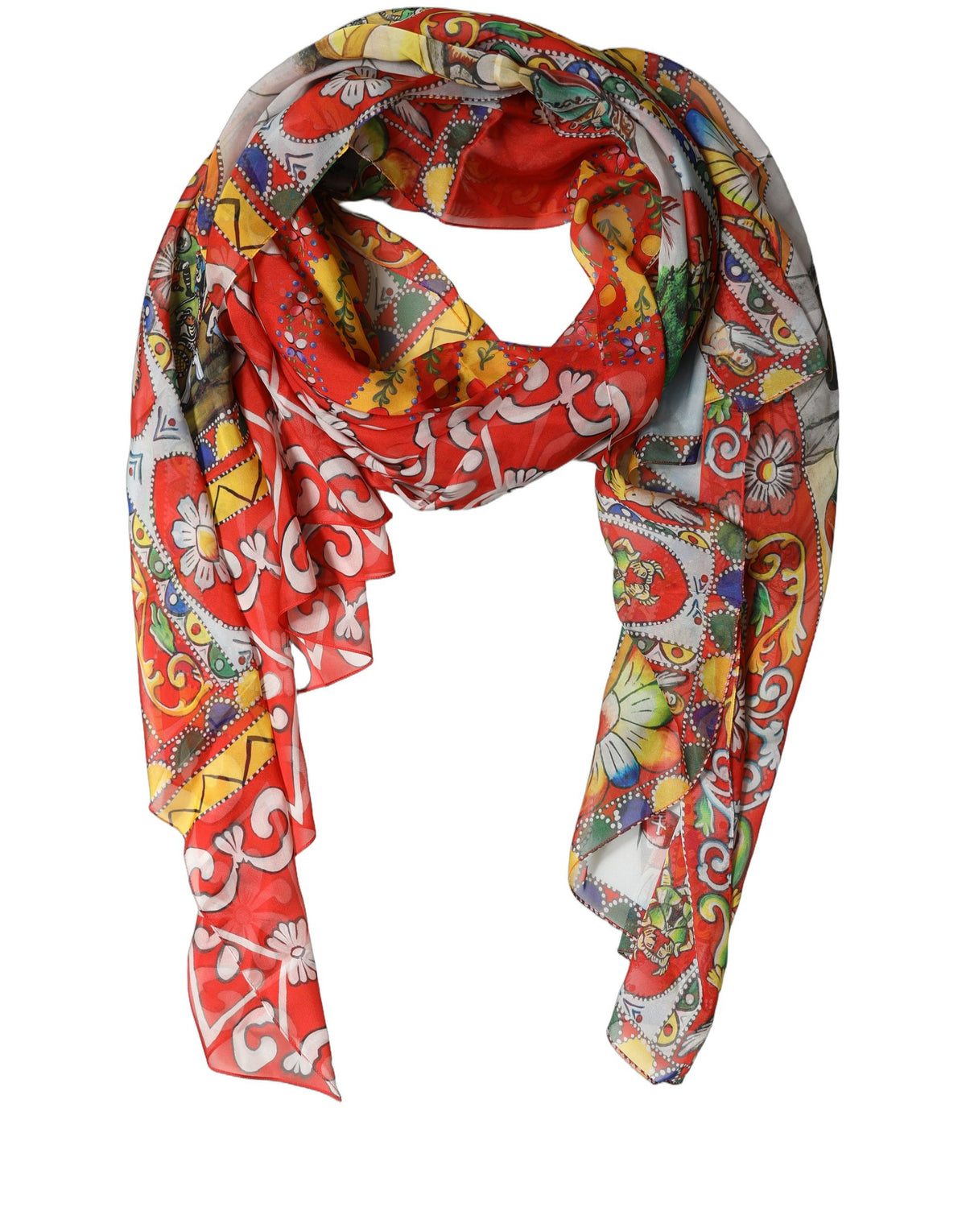 Dolce & Gabbana Multicolor Seidenschal mit Print