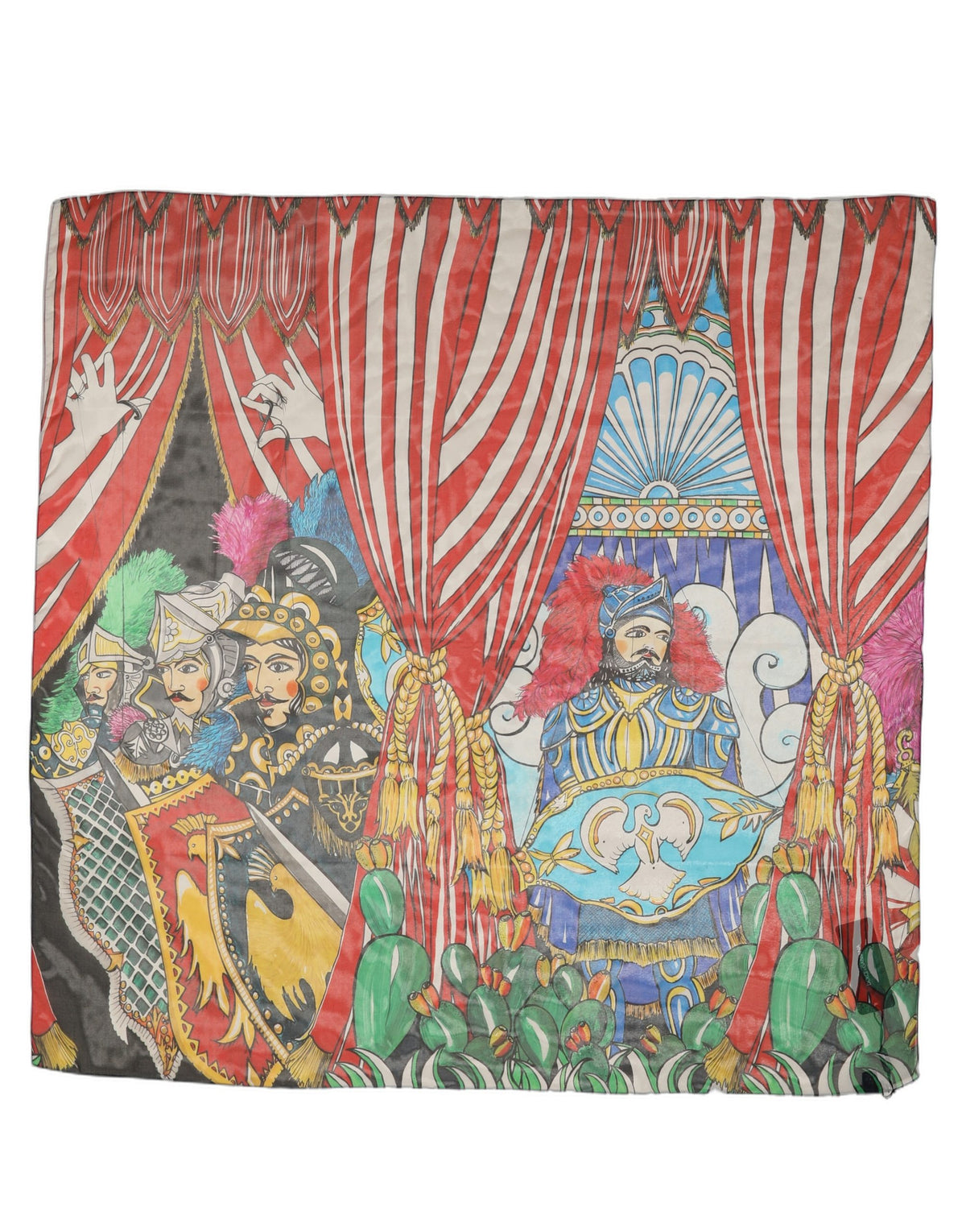 Dolce & Gabbana Multicolor Seiden Foulard im Quadrat mit Print