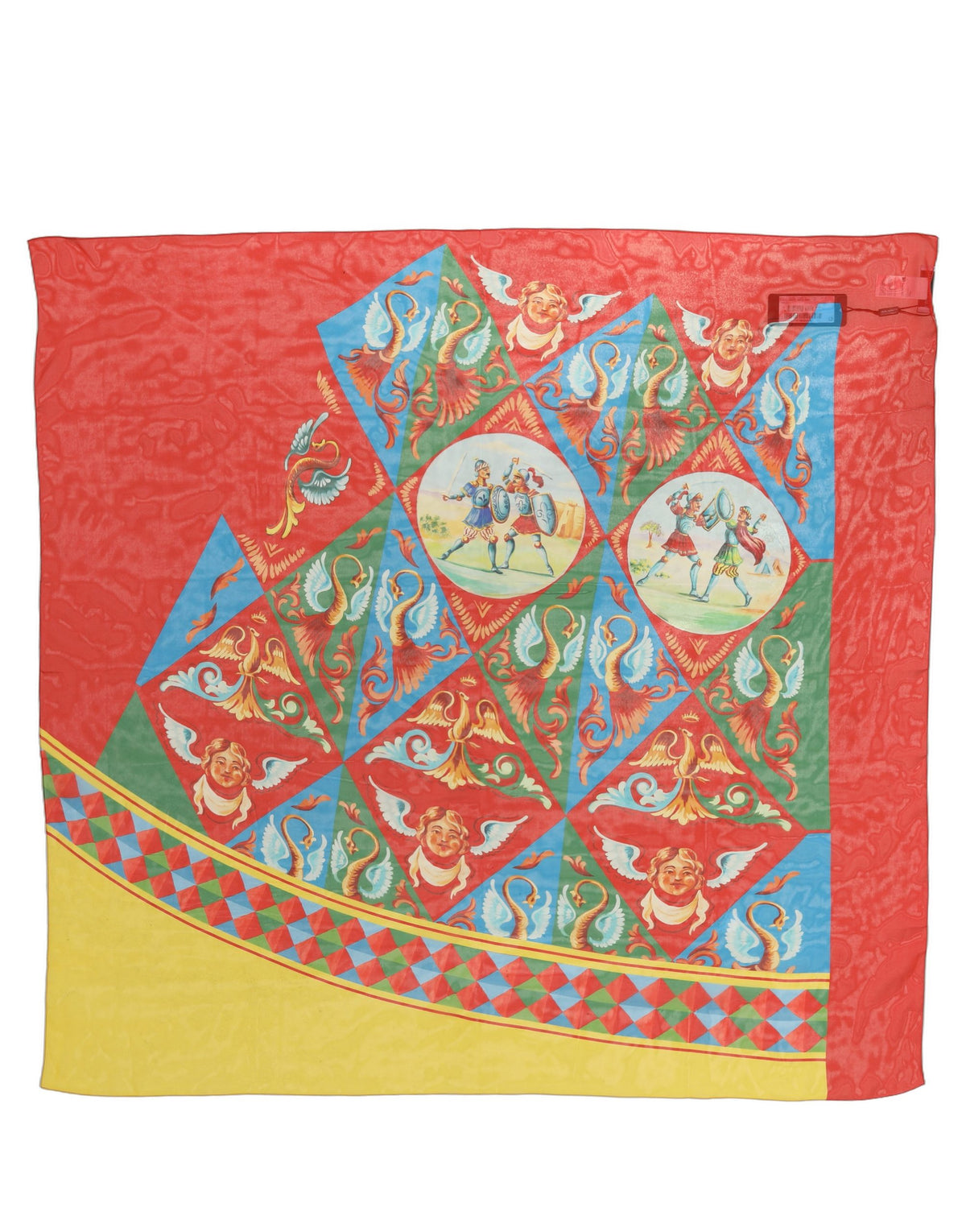 Dolce & Gabbana Multicolor Seiden Foulard im Quadrat mit Print