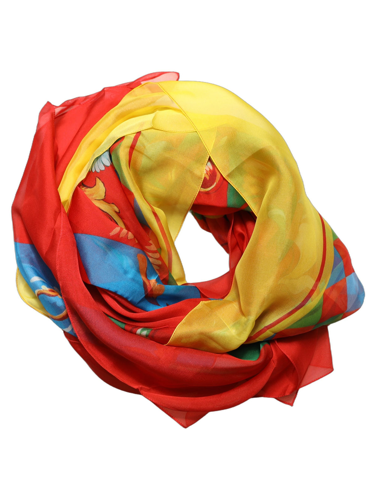 Dolce & Gabbana Multicolor Seiden Foulard im Quadrat mit Print
