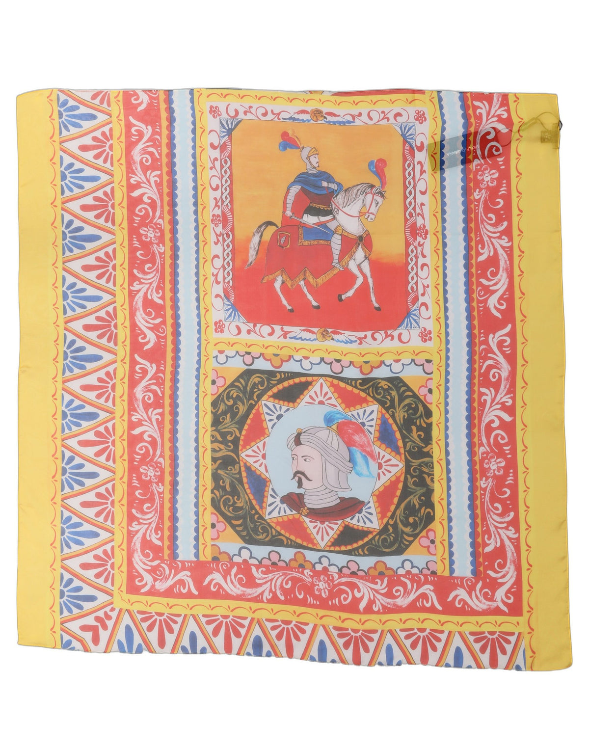 Dolce & Gabbana Multicolor Seiden Foulard im Quadrat mit Print
