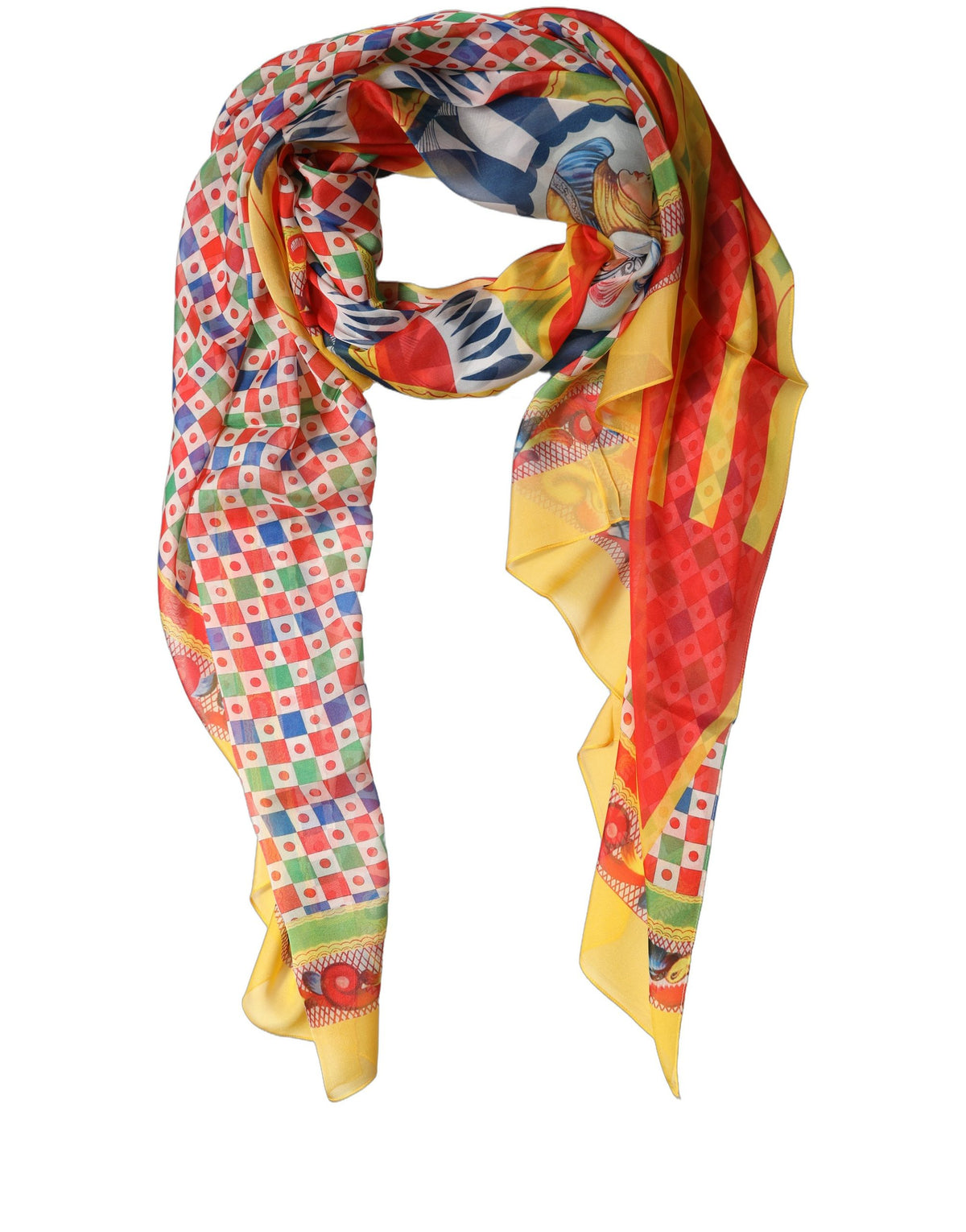 Dolce & Gabbana Seidenschal Carretto Print in Multicolor