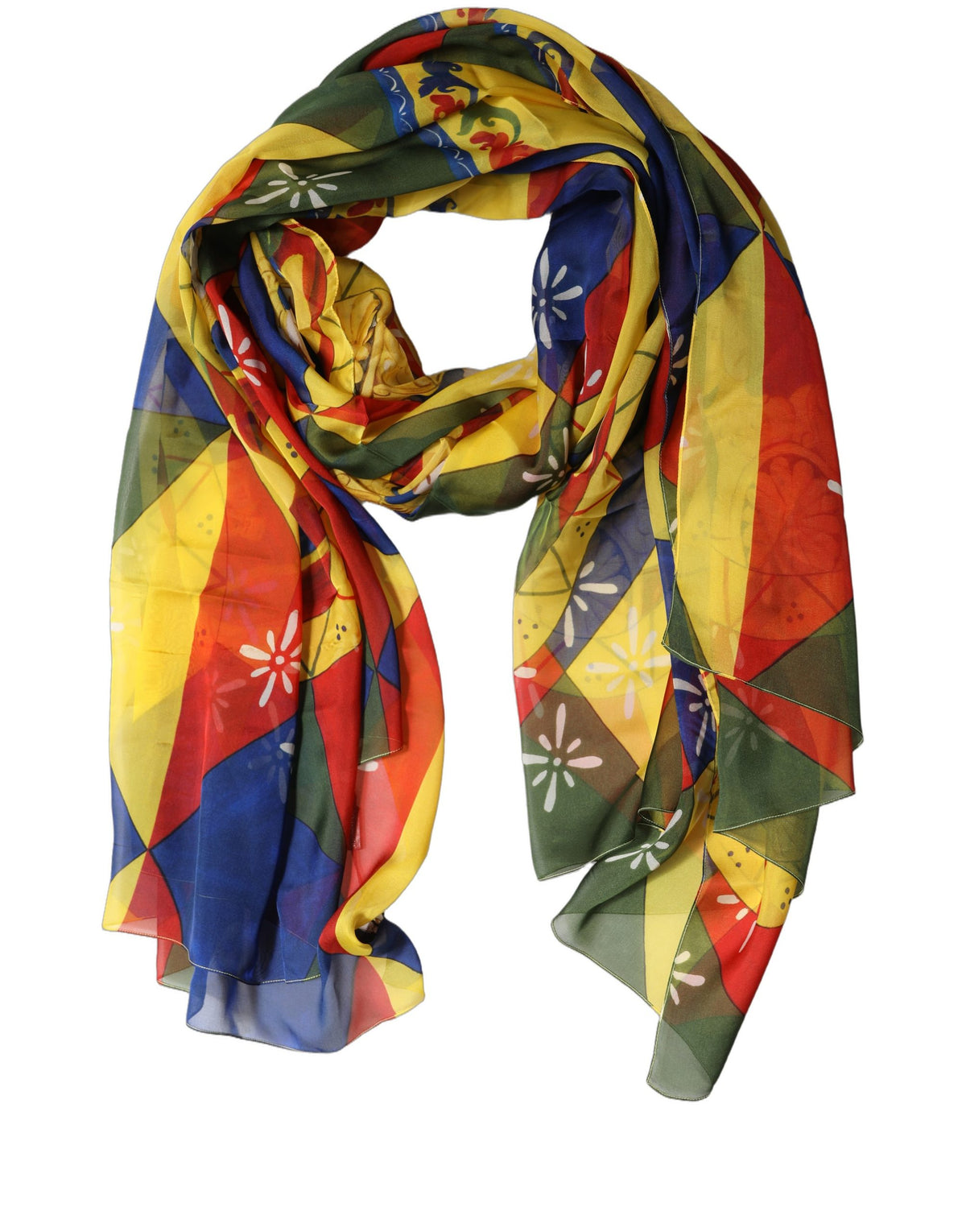 Dolce & Gabbana Multicolor Seidenschal mit Print