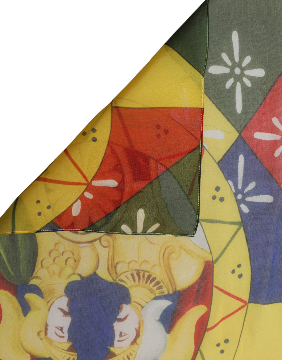 Dolce & Gabbana Multicolor Seiden Foulard im Quadrat mit Print
