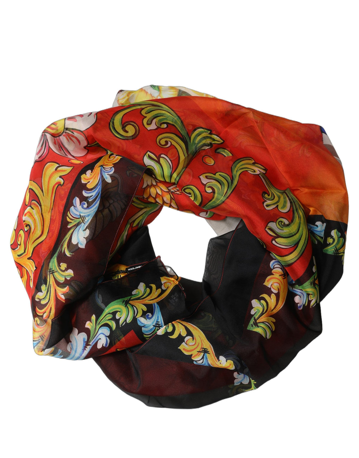 Dolce & Gabbana Multicolor Seiden Foulard im Quadrat mit Print