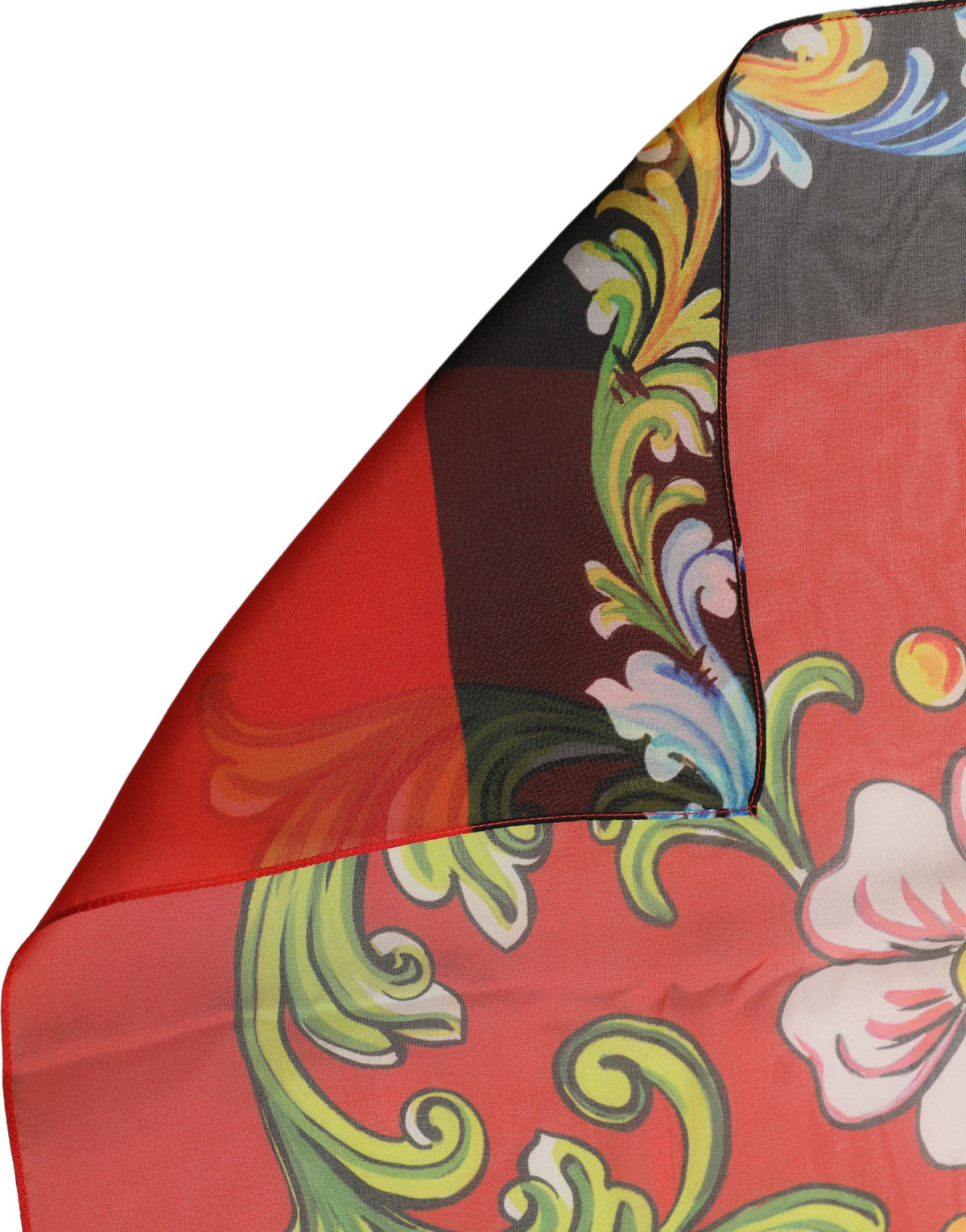 Dolce & Gabbana Seidenschal Stola in Multicolor mit Blumenmuster