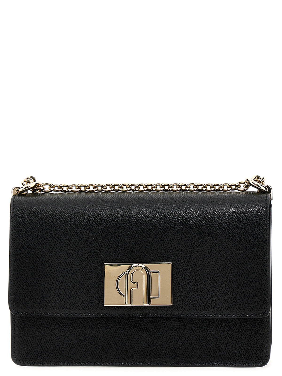 Furla Schwarze Leder Umhängetasche