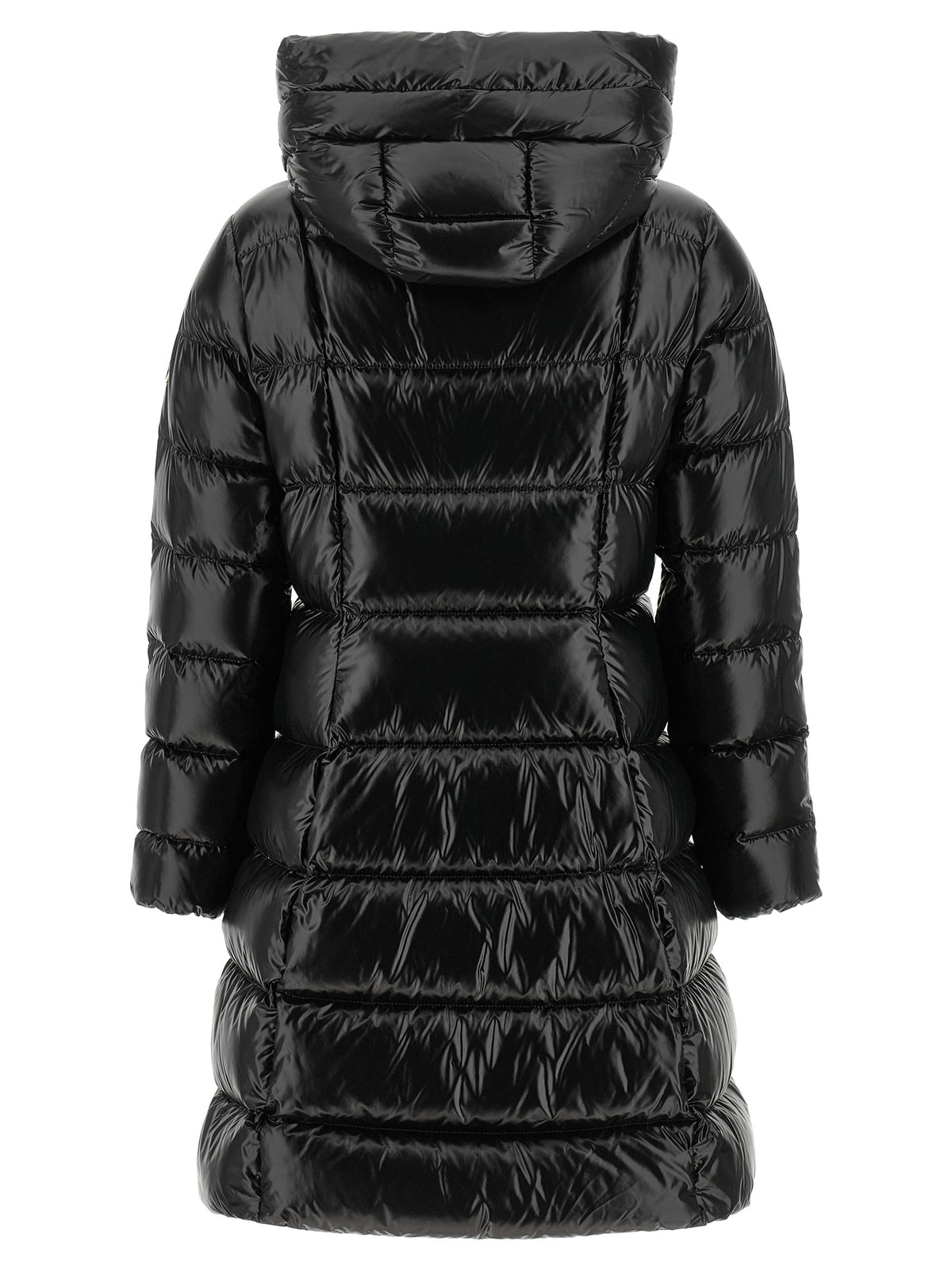 Moncler Schwarze Polyamid-Jacke in voller Länge