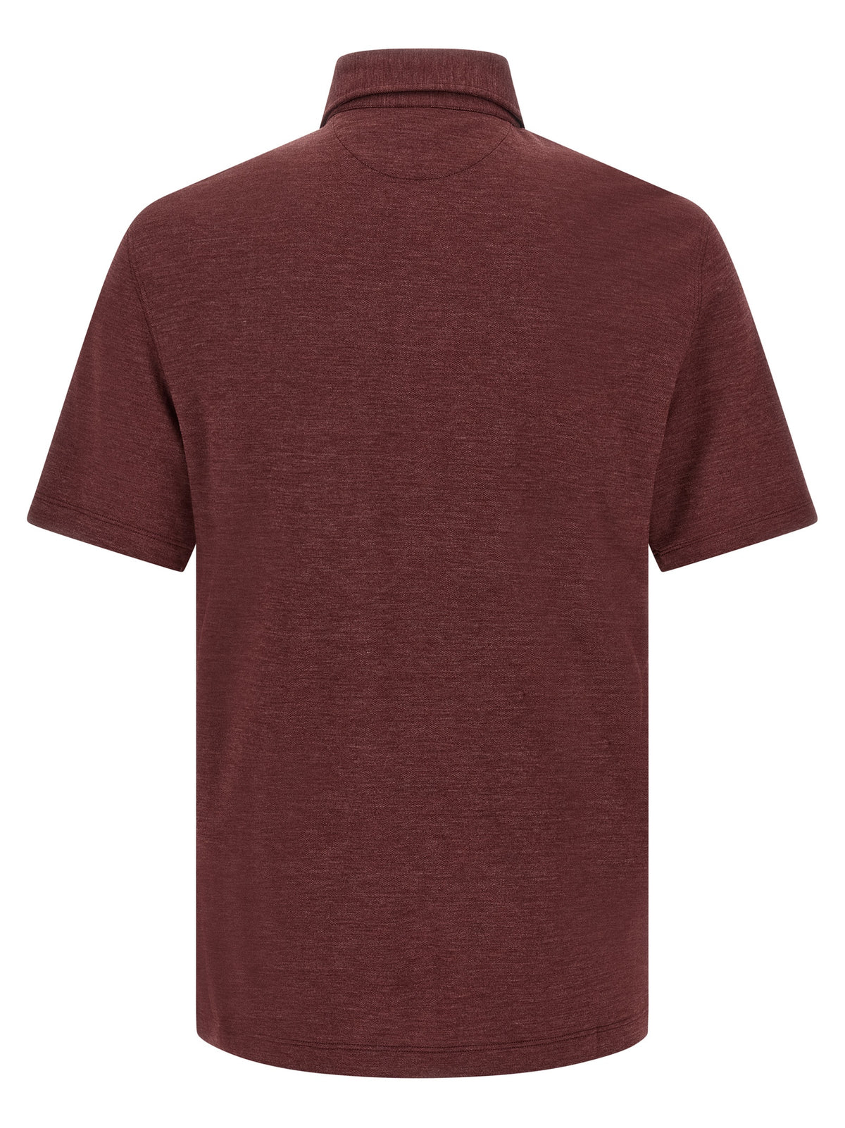 Brunello Cucinelli Polo-Shirt aus bordeauxroter Schurwolle