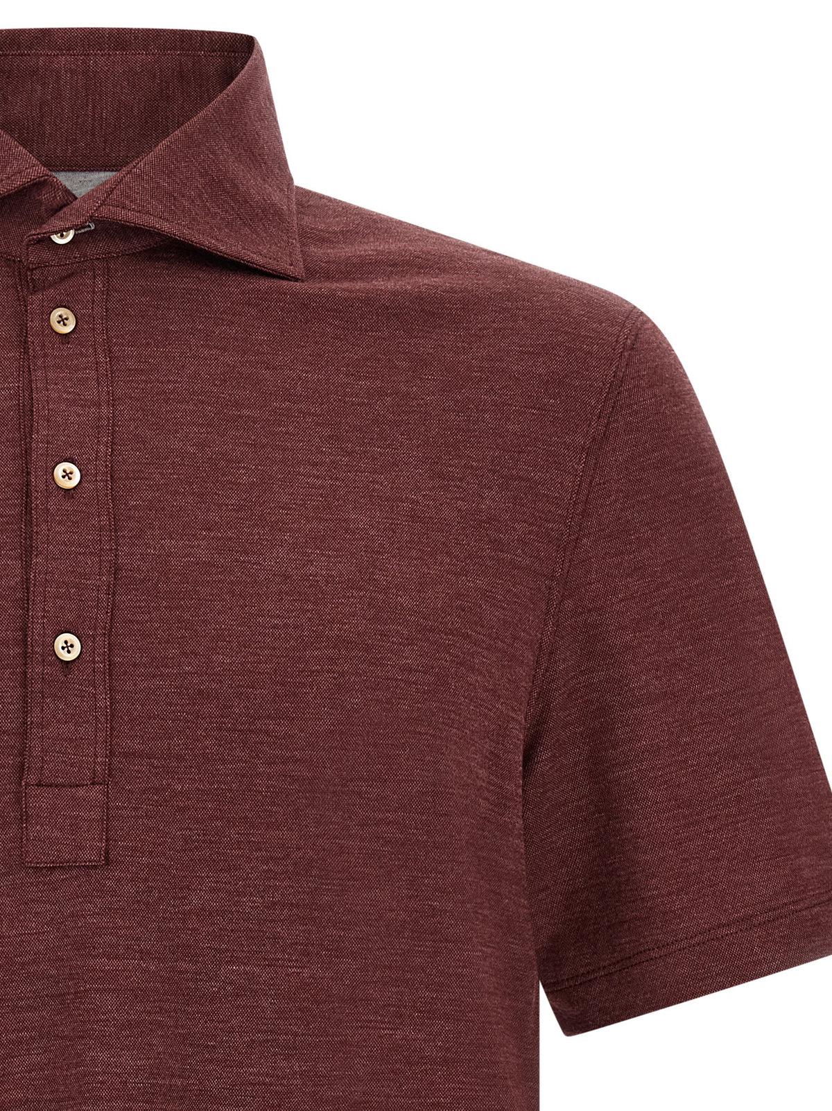 Brunello Cucinelli Polo-Shirt aus bordeauxroter Schurwolle