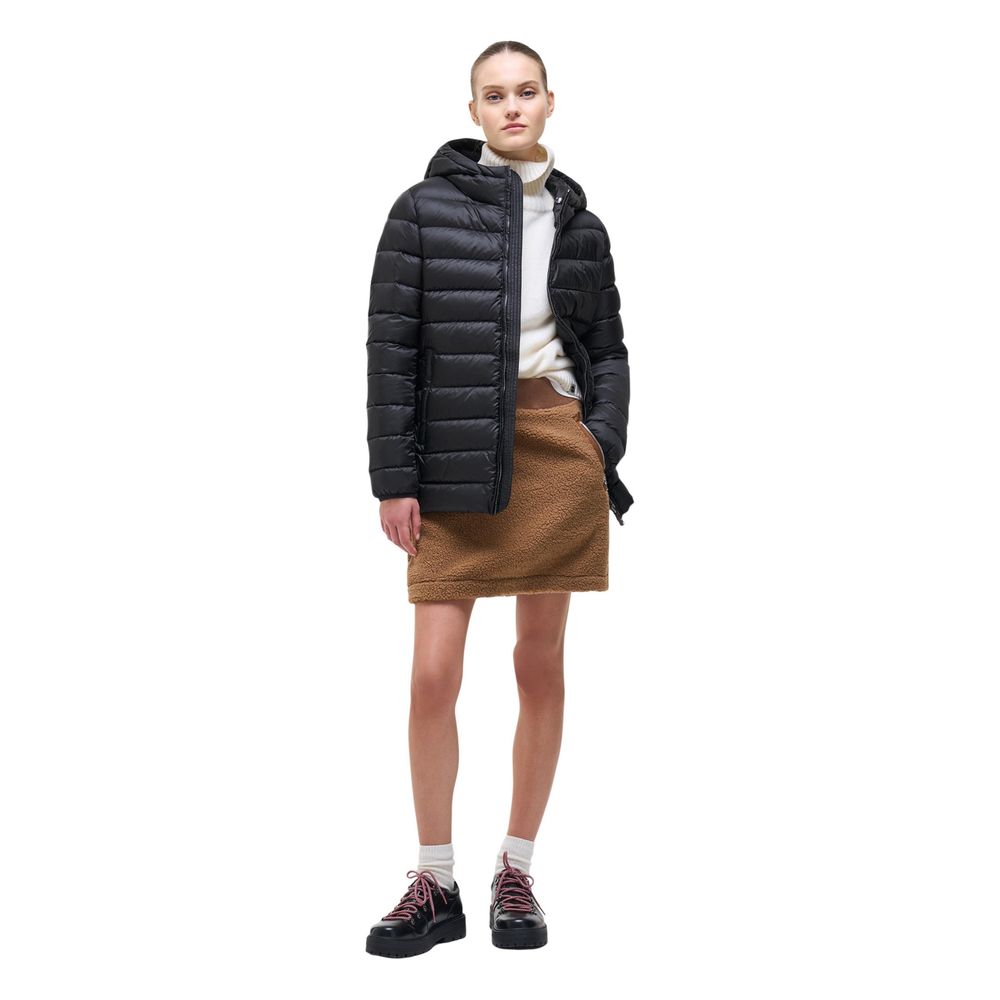 Colmar Originals Schwarze Polyamid-Jacke in voller Länge