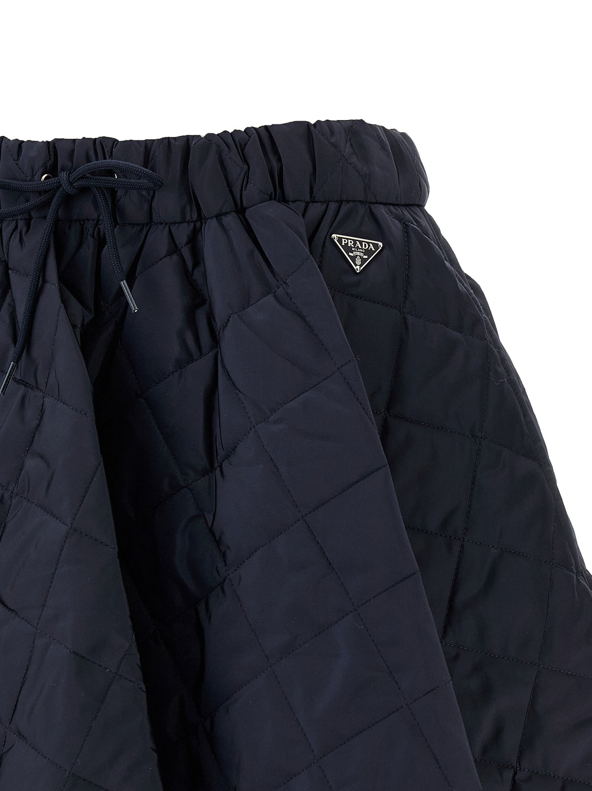 Prada Blaue Midi-Rock aus recyceltem Polyamid