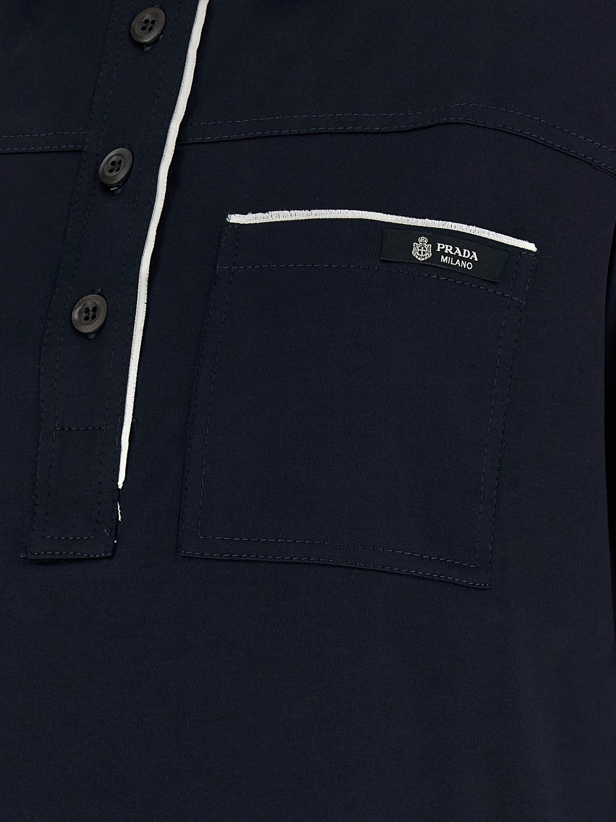 Prada Blaues Baumwoll-Polohemd