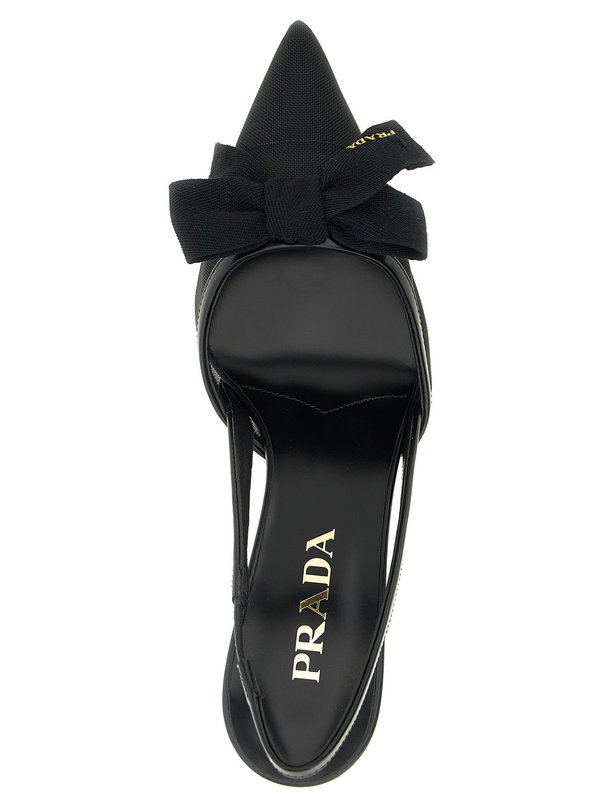 Prada Schwarze Pumps aus Polyamid mit mittlerem Absatz