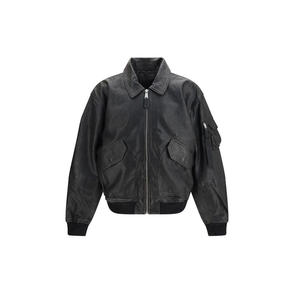 ALPHA INDUSTRIES Schwarze Lammlederjacke