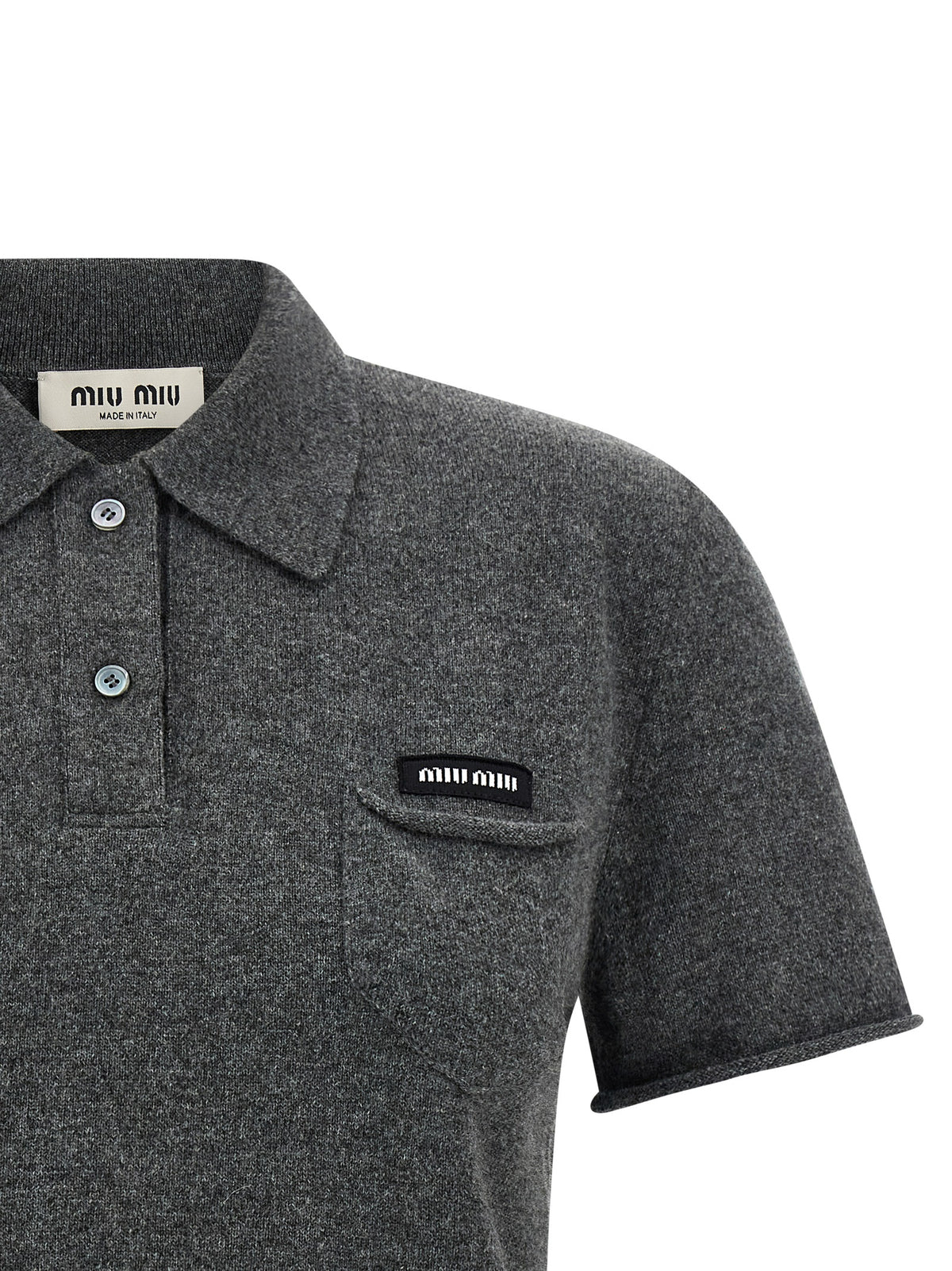 Miu Miu Graues Kaschmir-Poloshirt