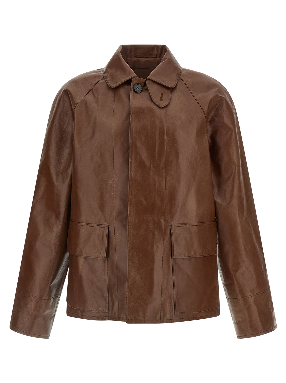 Prada Braune Kalbslederjacke