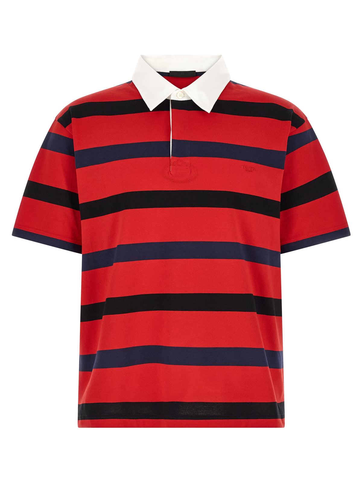 Prada Rotes Baumwoll-Poloshirt