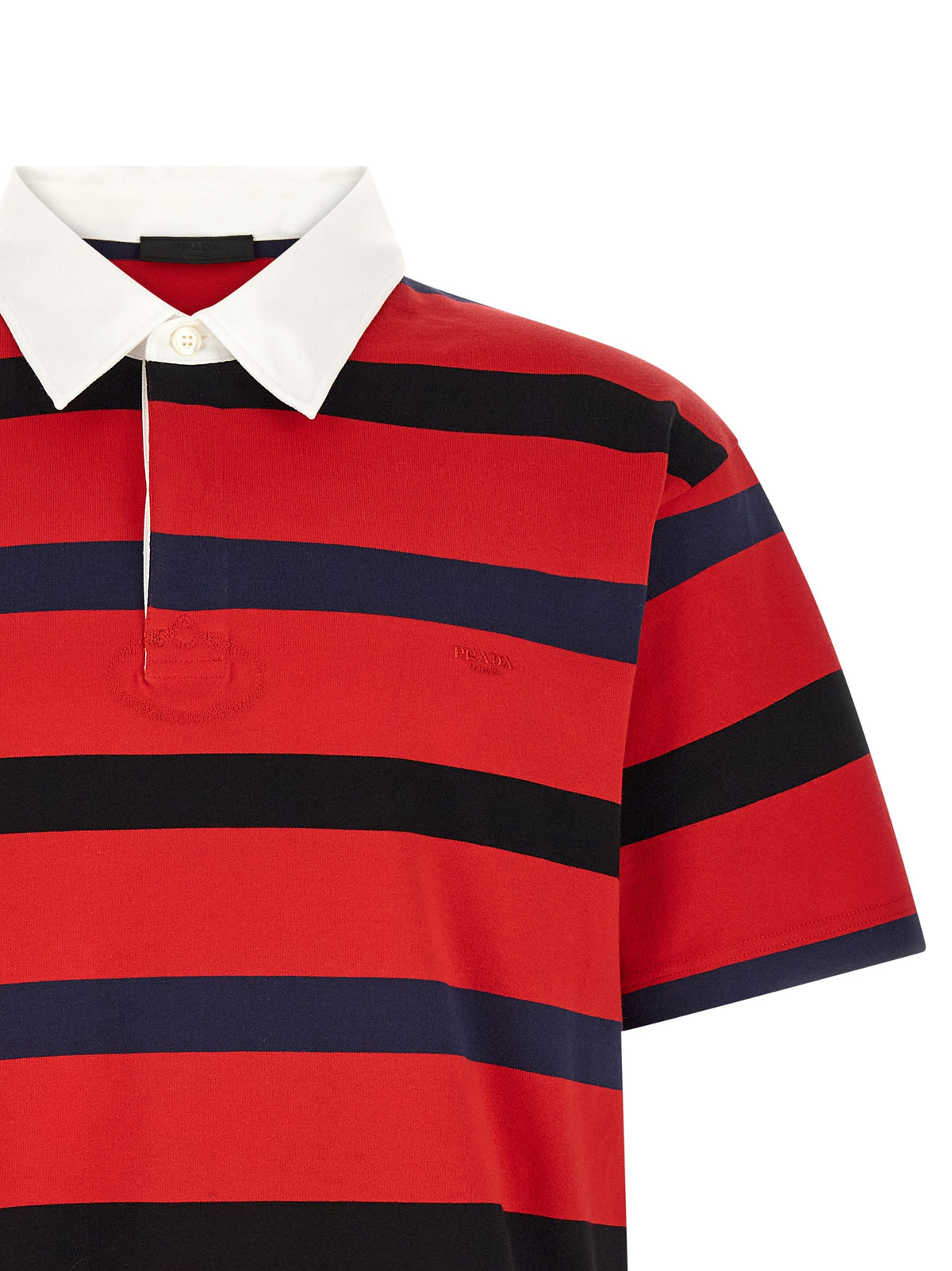 Prada Rotes Baumwoll-Poloshirt