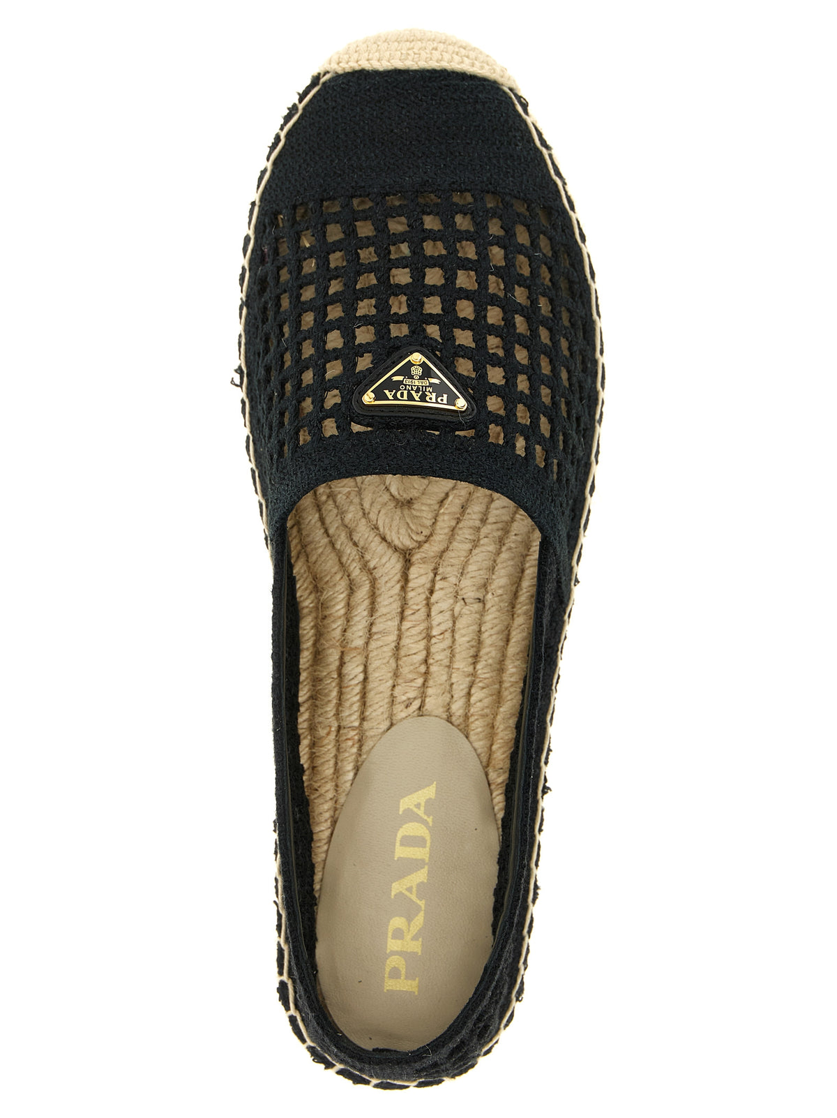 Prada Schwarze Espadrilles aus Baumwolle