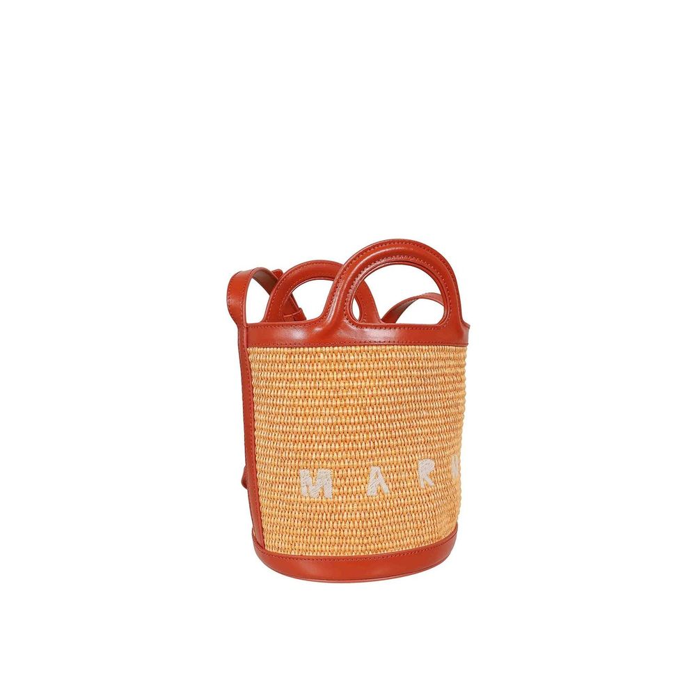 Marni Orange Cotton Bucket Bag
