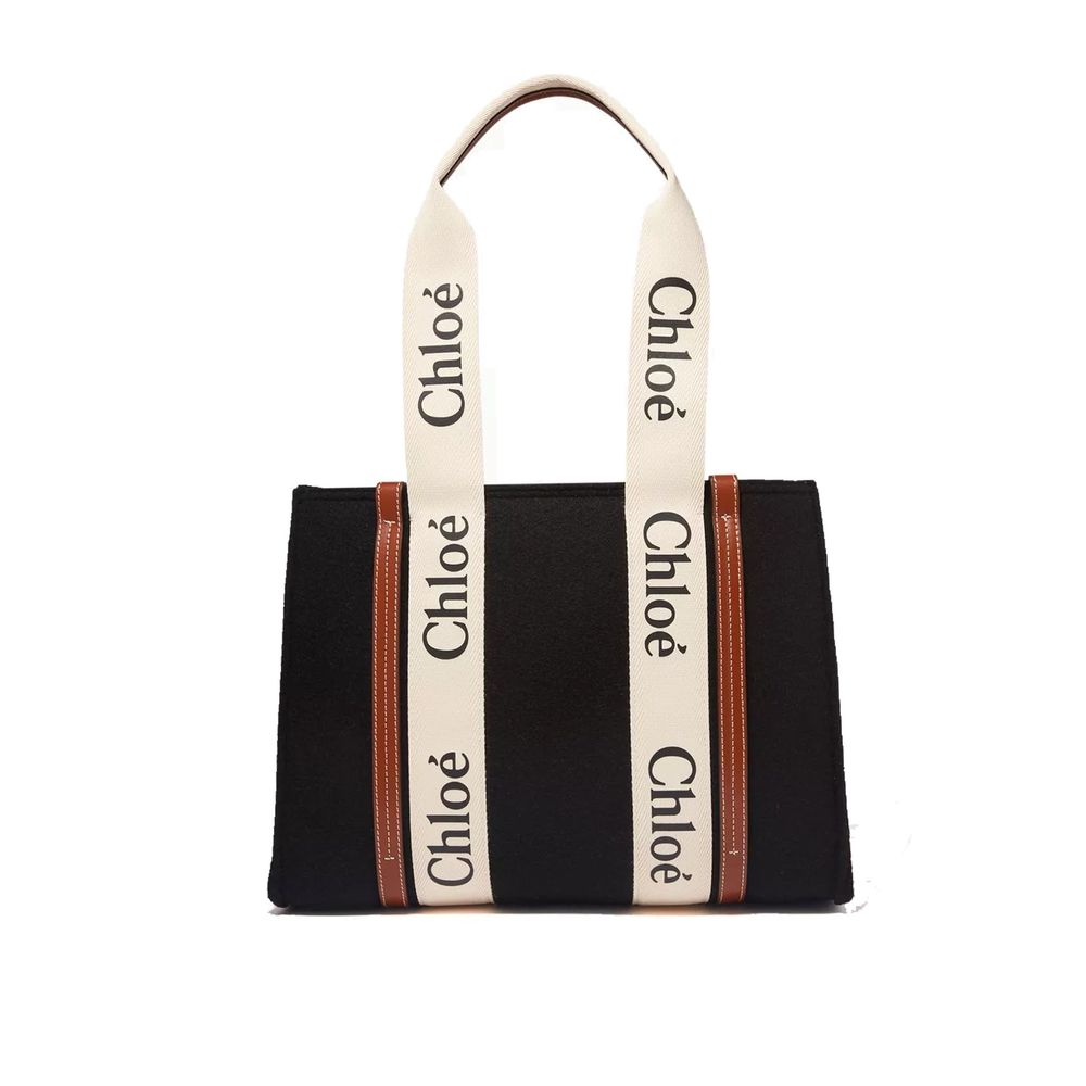 Chloé Schwarze Woll-Tote Bag