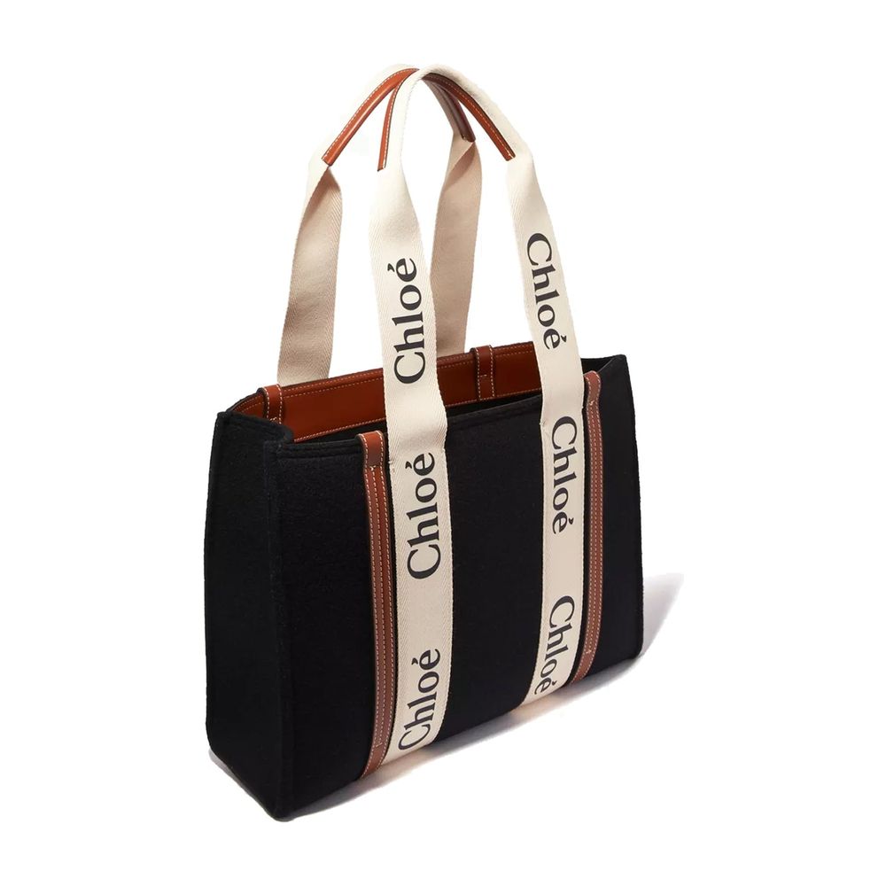Chloé Schwarze Woll-Tote Bag