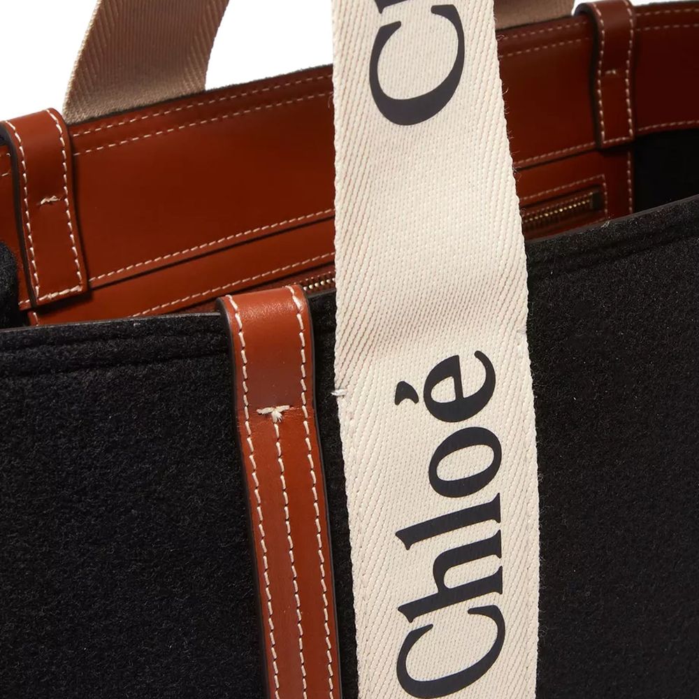 Chloé Schwarze Woll-Tote Bag