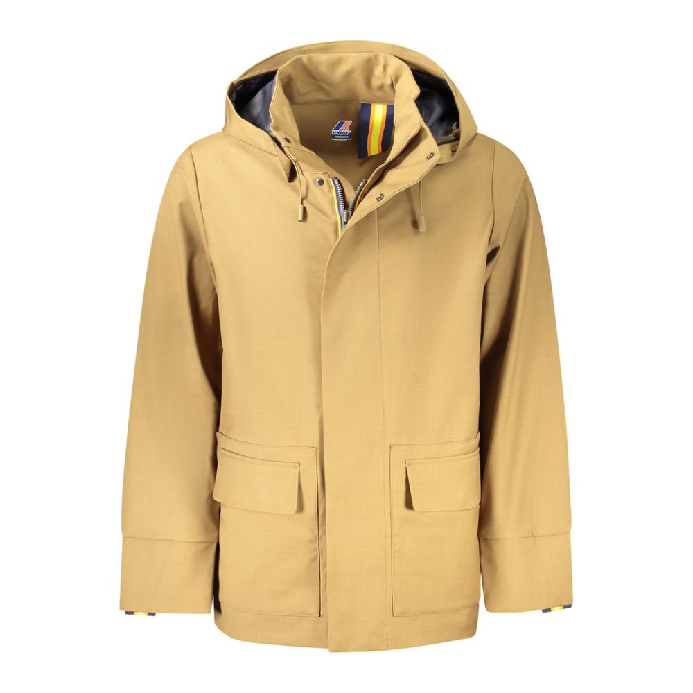 K-WAY Brauner Herren-Trenchcoat aus Wolle