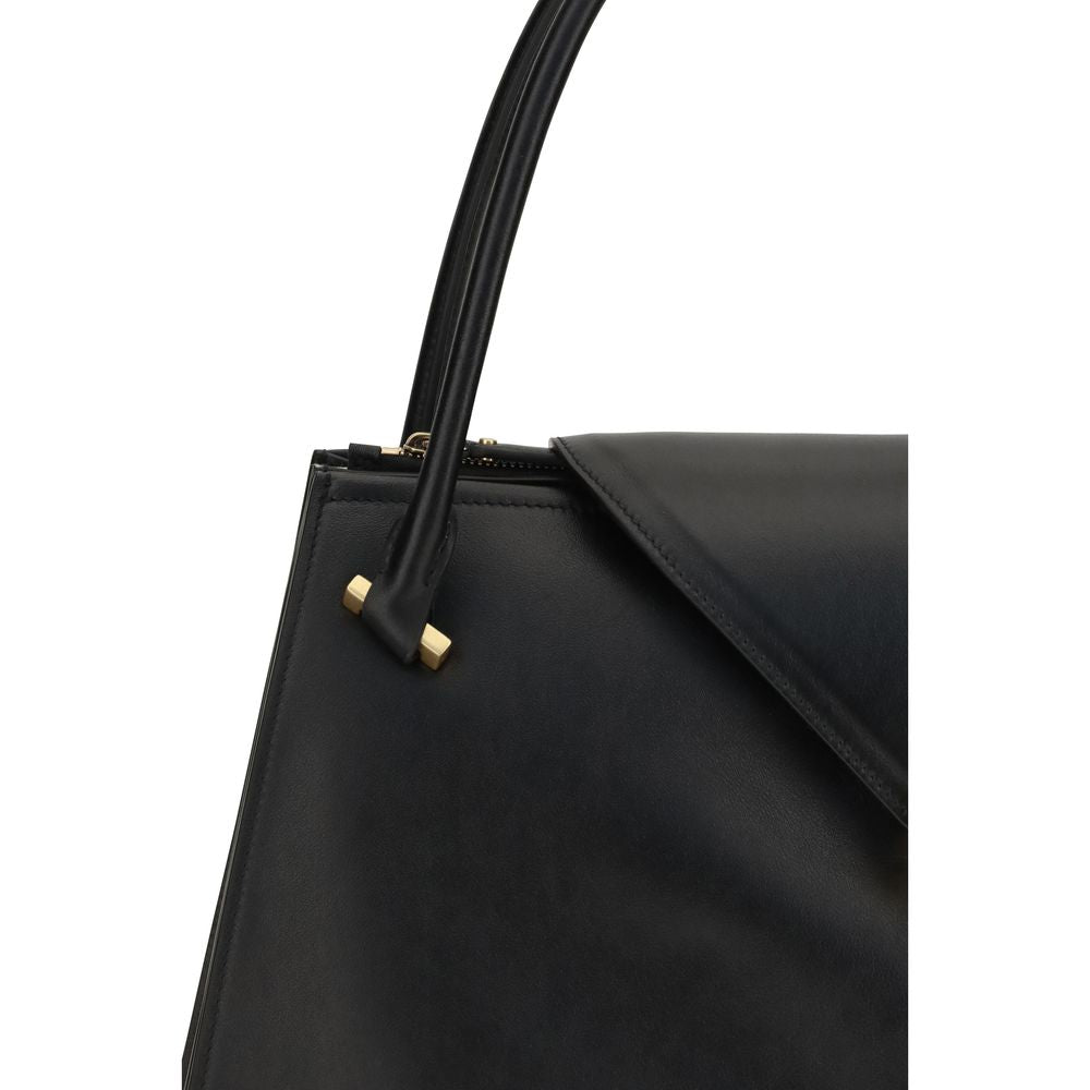 Versace Schwarze Bos Taurus Kalbsleder Schultertasche