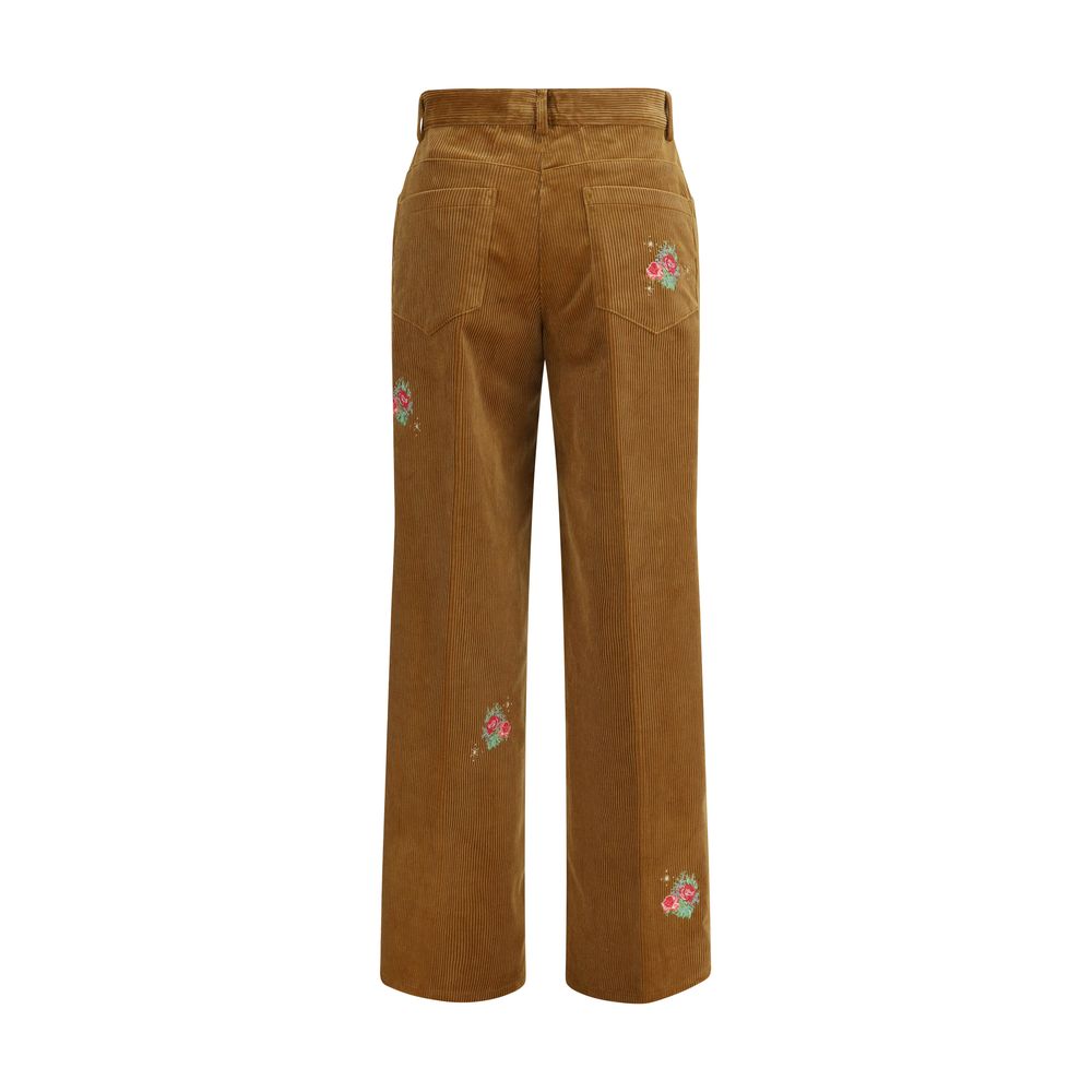 Forte_Forte Braune Baumwollhose für die Freizeit