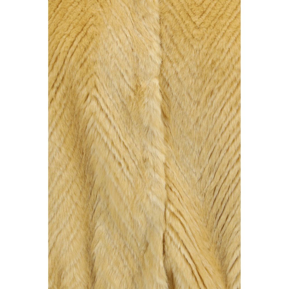 Forte_Forte Goldfarbene Bomberjacke aus Modacryl