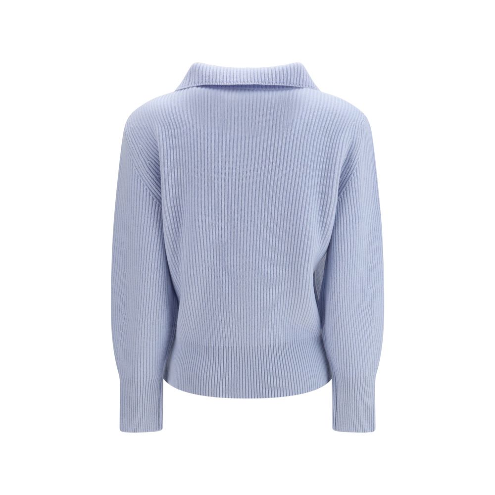 Forte_Forte Blauer Wollpullover Oves Aries