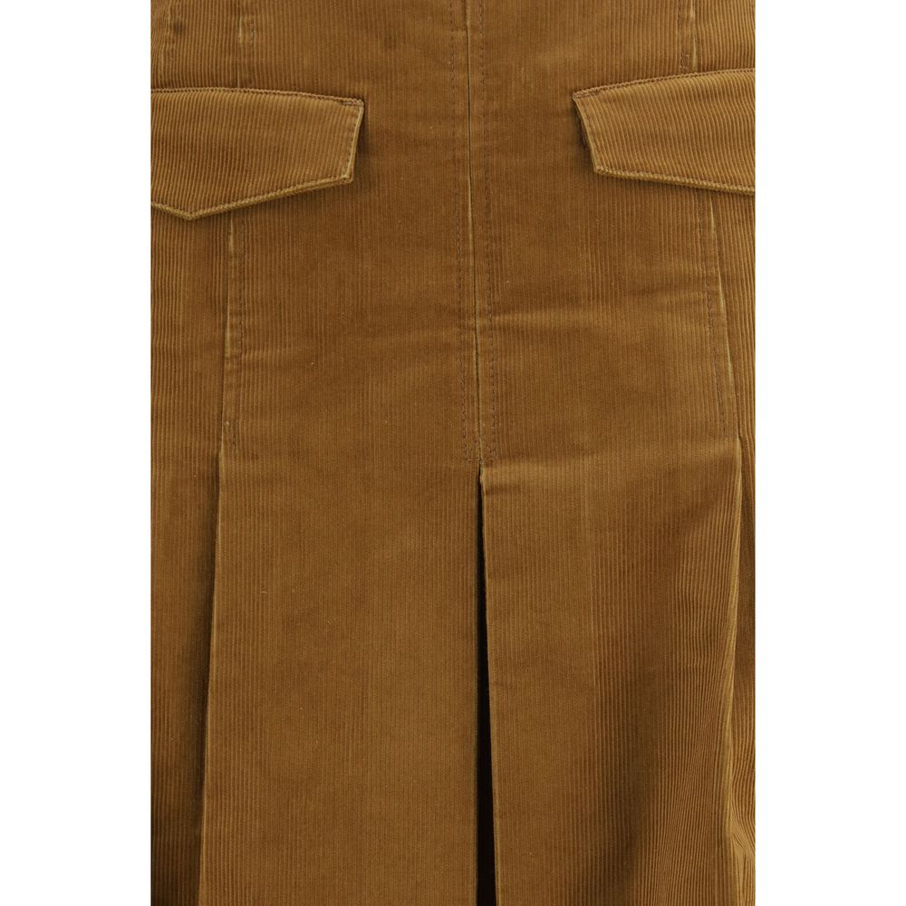 Tory Burch Brauner Baumwoll-Maxirock