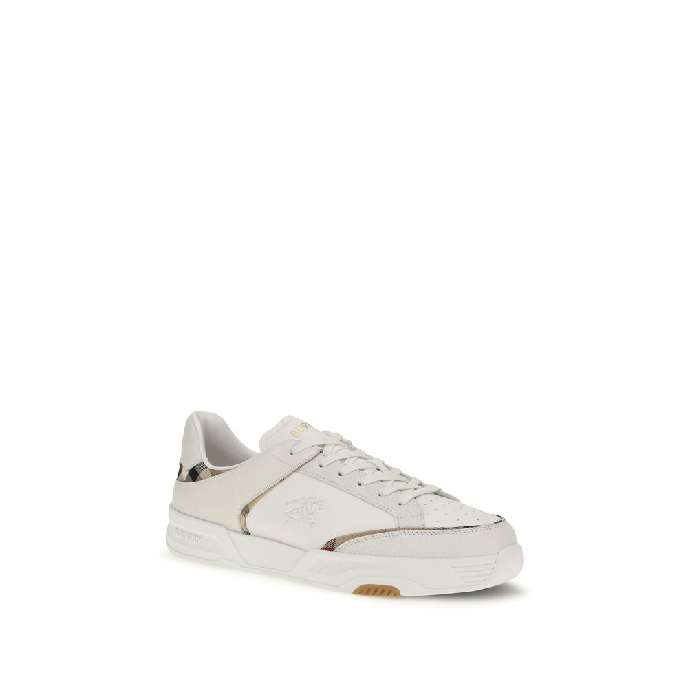 Burberry Weiße Low-Top-Sneaker aus Kalbsleder Bos Taurus