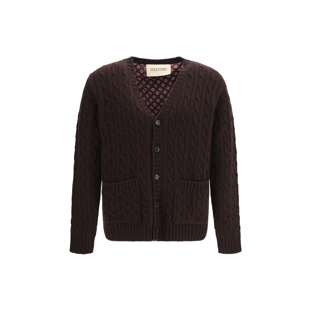Valentino Garavani Brauner Woll Cardigan Oves Aries